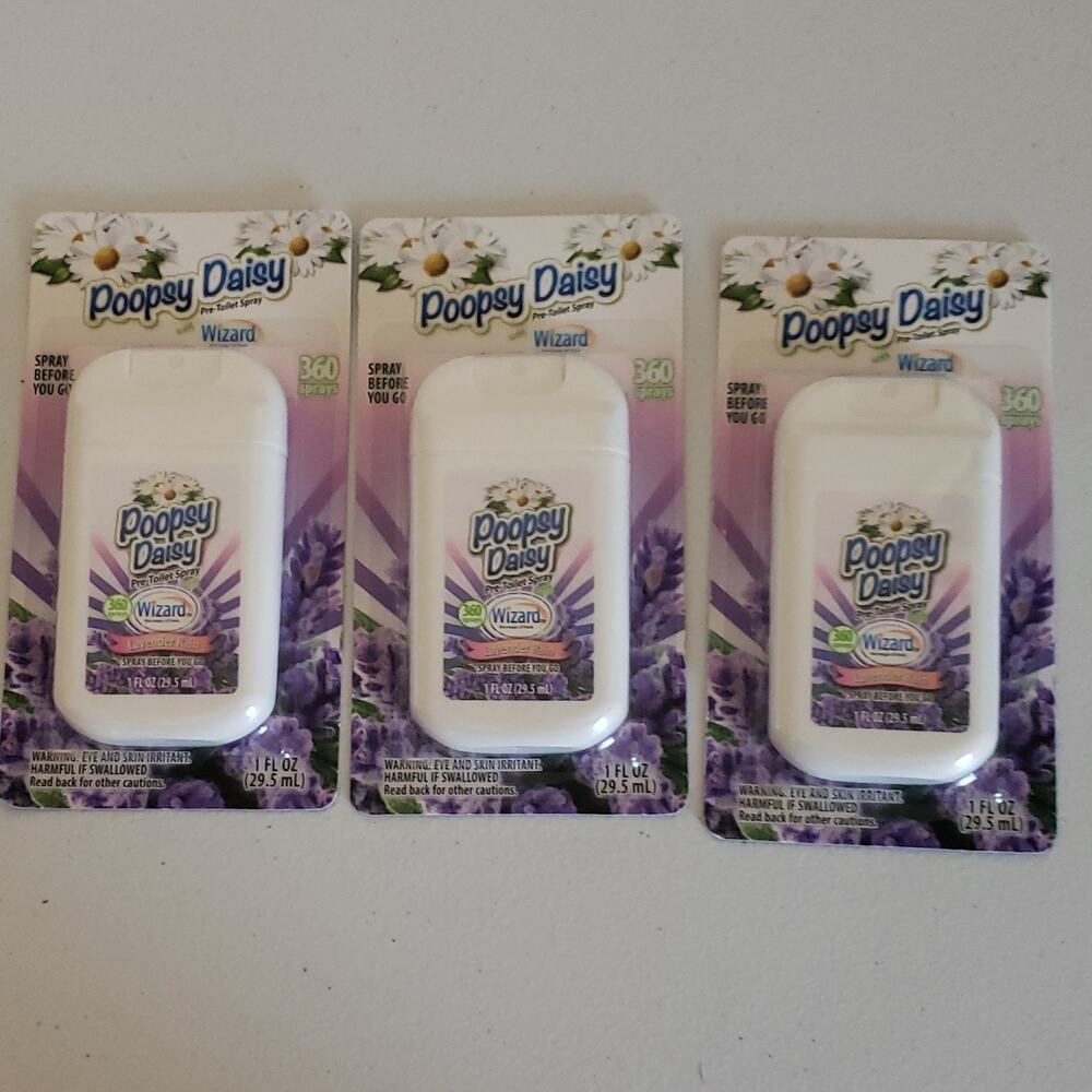 Wizard Poopsy Daisy Lavender Fields Pre Toilet Spray 3 Pack 1 fl oz Each